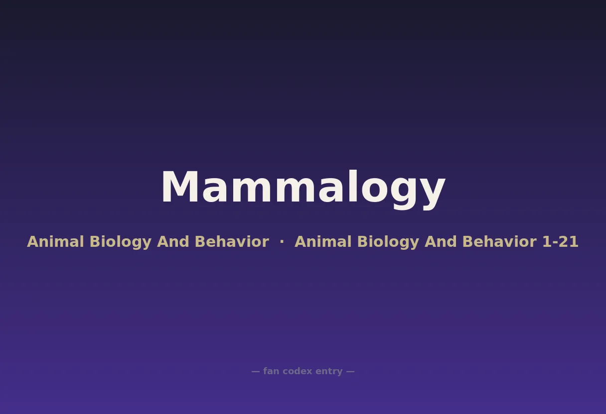 Mammalogy