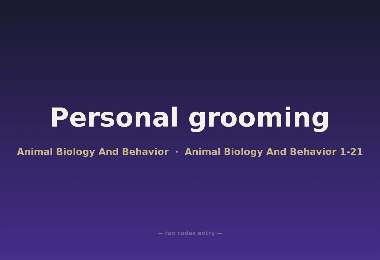 Personal grooming