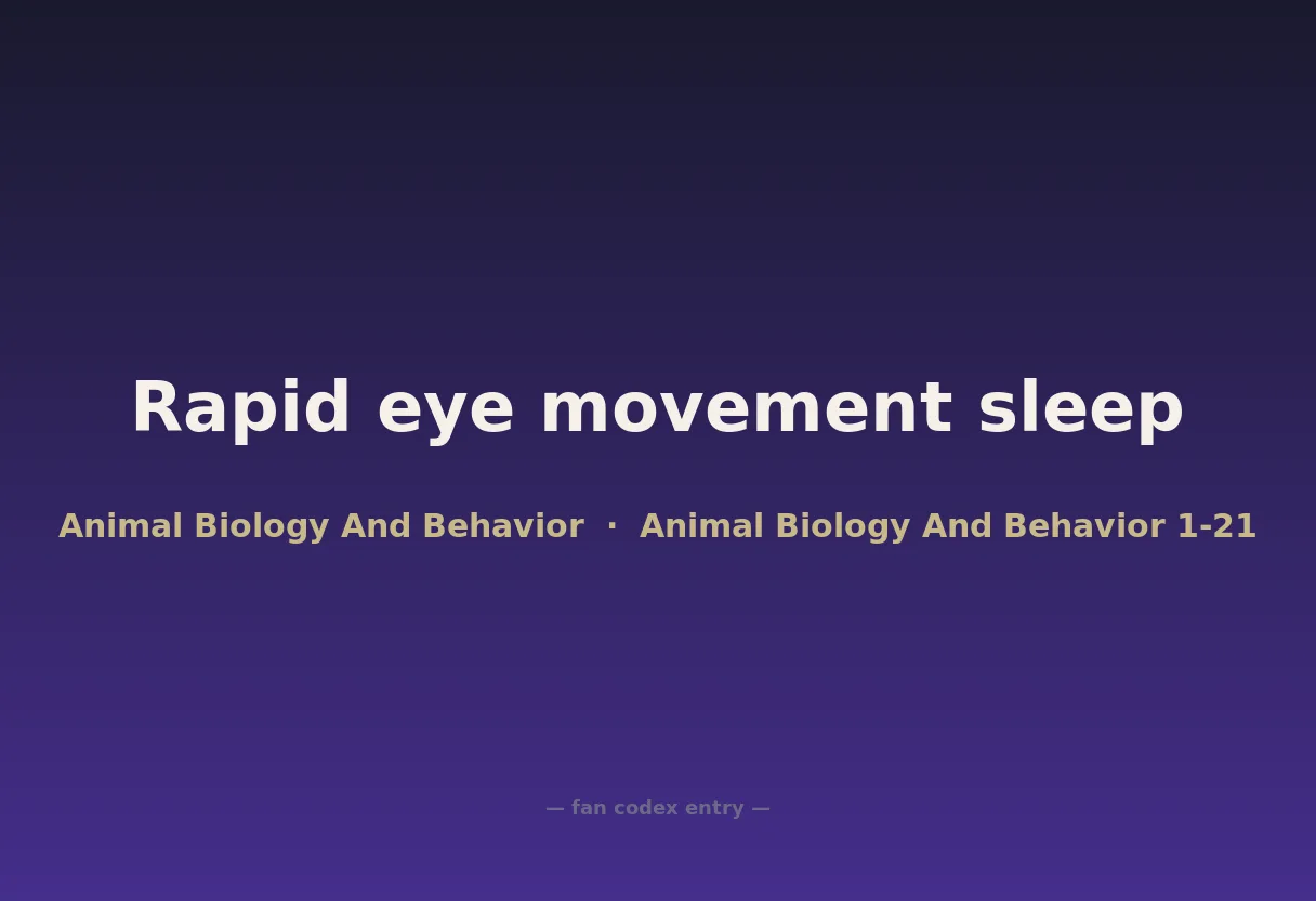 Rapid eye movement sleep