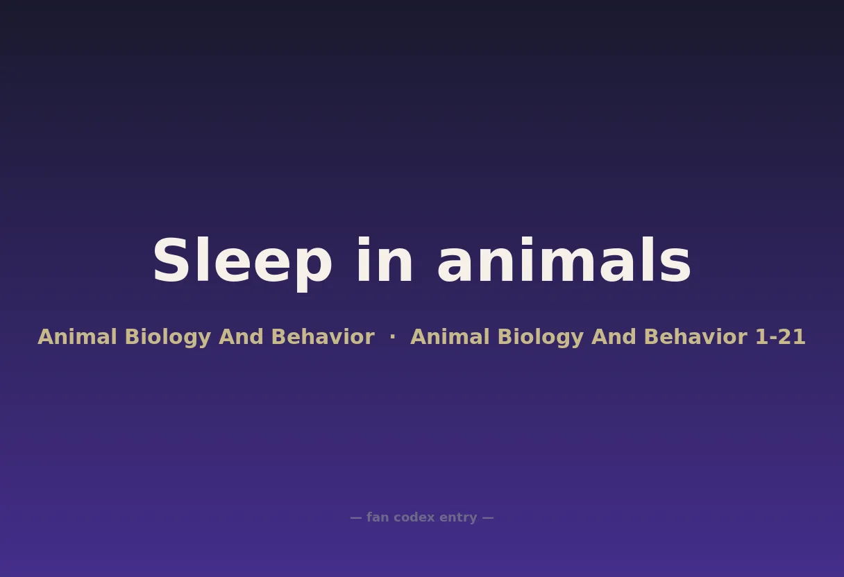 Sleep in animals