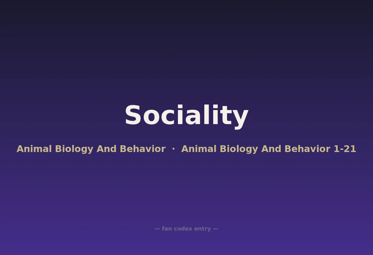 Sociality