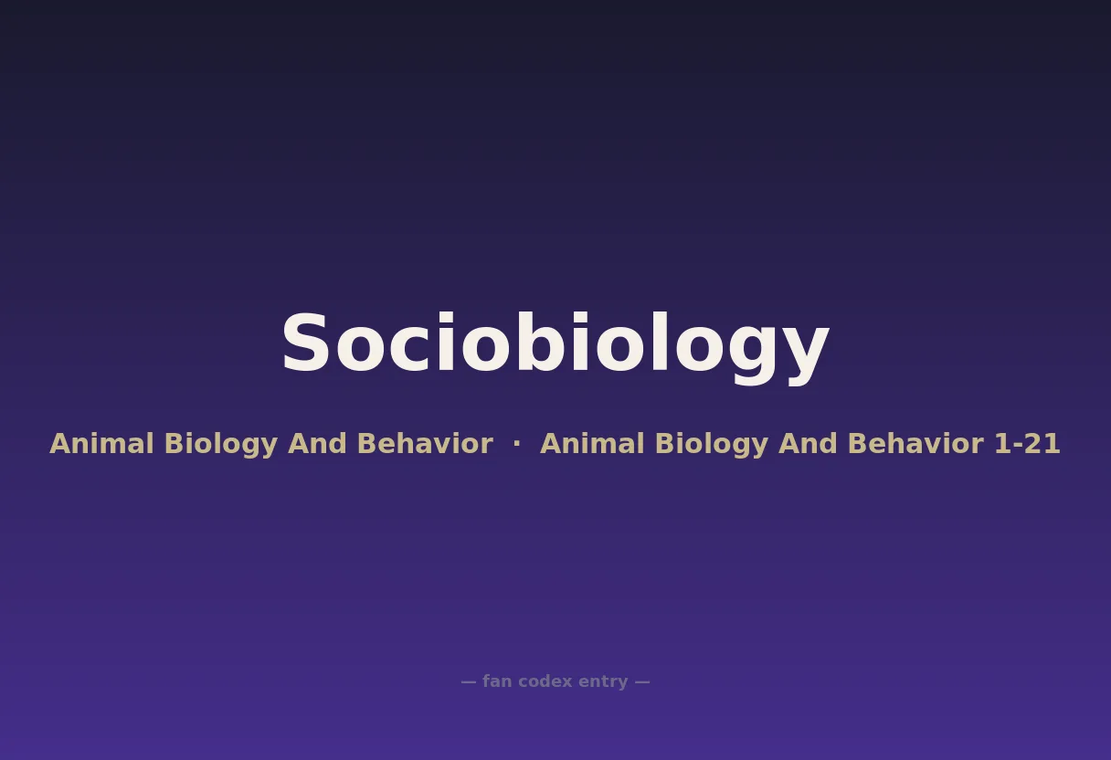 Sociobiology