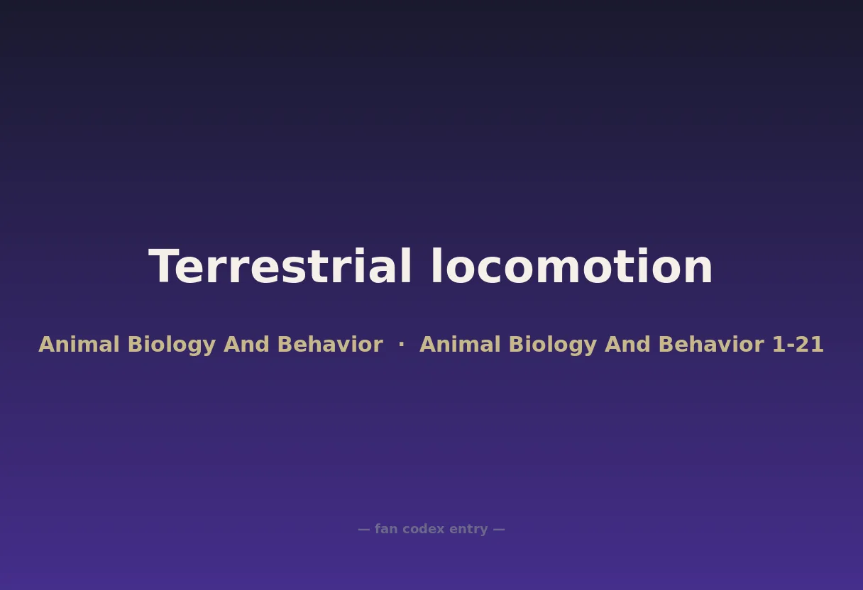 Terrestrial locomotion